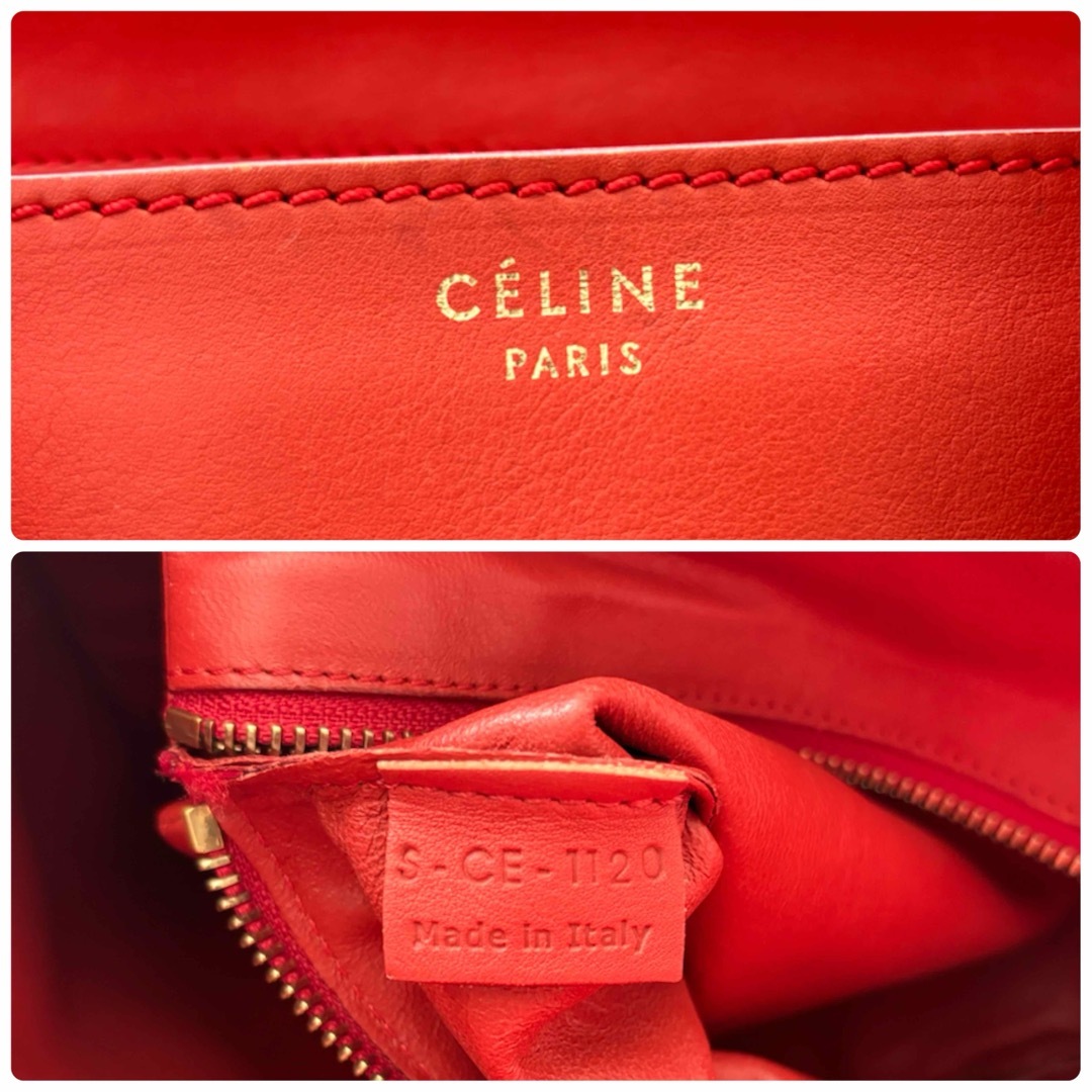 celine(セリーヌ)のセリーヌ/CELINE/ラゲージ/ミニショッパー/ハンドバッグ/ショルダ/赤 レディースのバッグ(ハンドバッグ)の商品写真