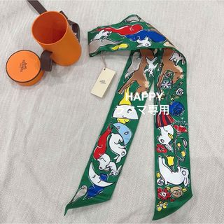 エルメス(Hermes)の新品　HERMES エルメス ツイリー タイスカーフ 千と一のウサギ(バンダナ/スカーフ)