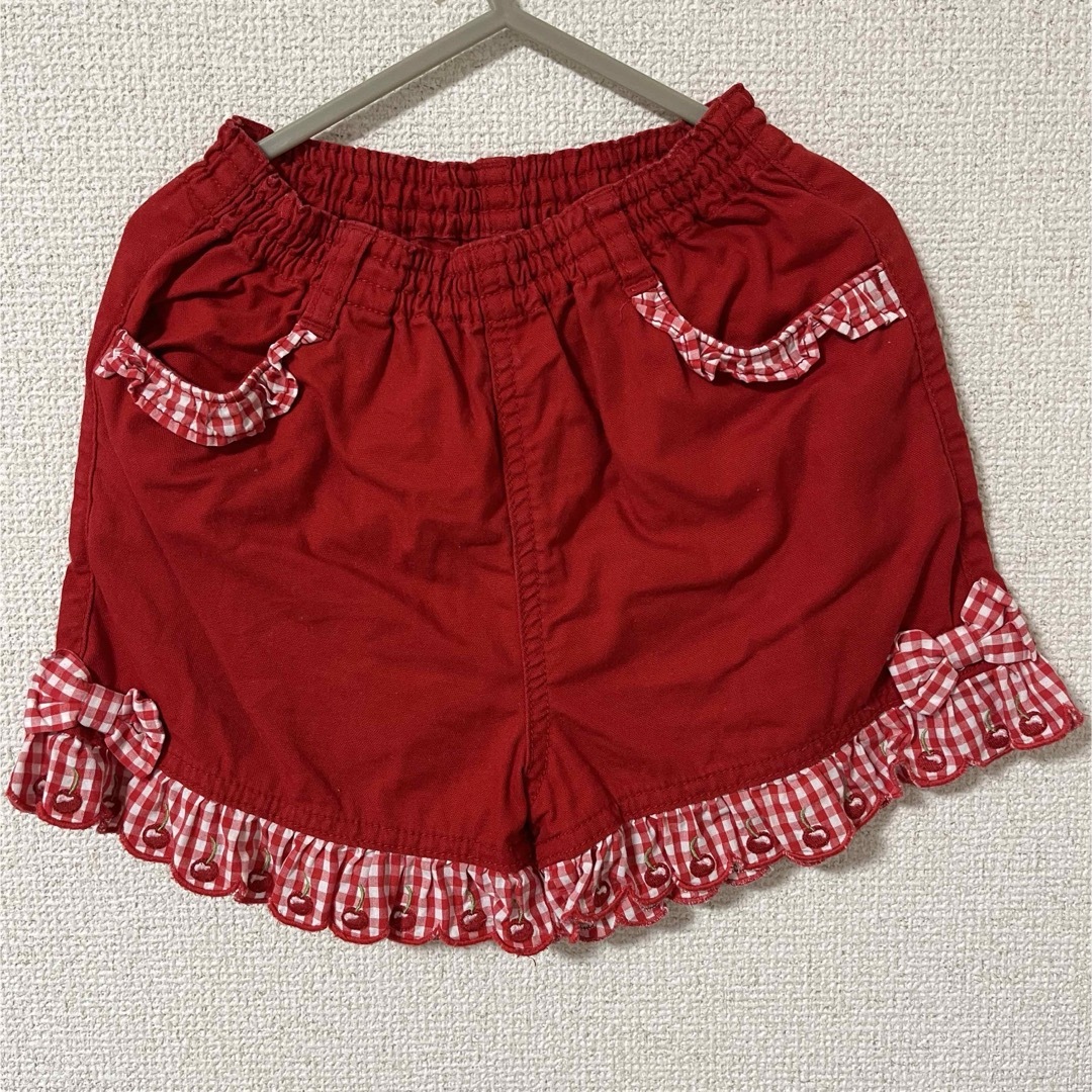 Shirley Temple(シャーリーテンプル)のさくらんぼレースショートパンツ110 キッズ/ベビー/マタニティのキッズ服女の子用(90cm~)(パンツ/スパッツ)の商品写真