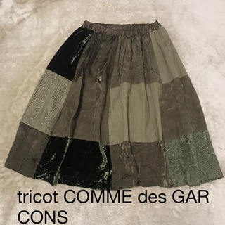 トリココムデギャルソン(tricot COMME des GARCONS)のコムデギャルソン パッチワーク スカート(ひざ丈スカート)