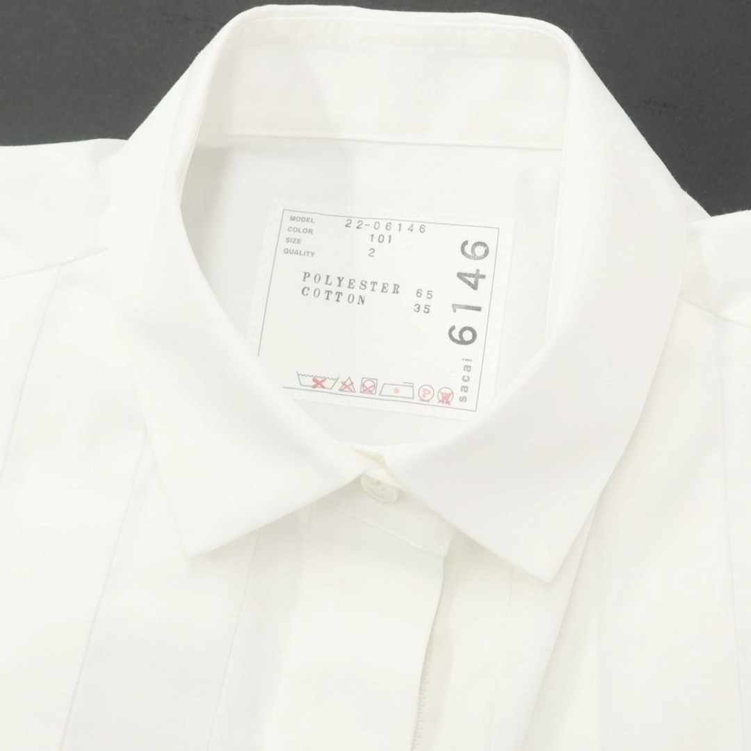 【中古】サカイ Sacai ポリエステルコットン プリーツ ブラウス ホワイト【サイズ2】【レディース】 【中古】サカイ Sacai ポリエステルコットン プリーツ ブラウス ホワイト【サイズ2】【レディース】