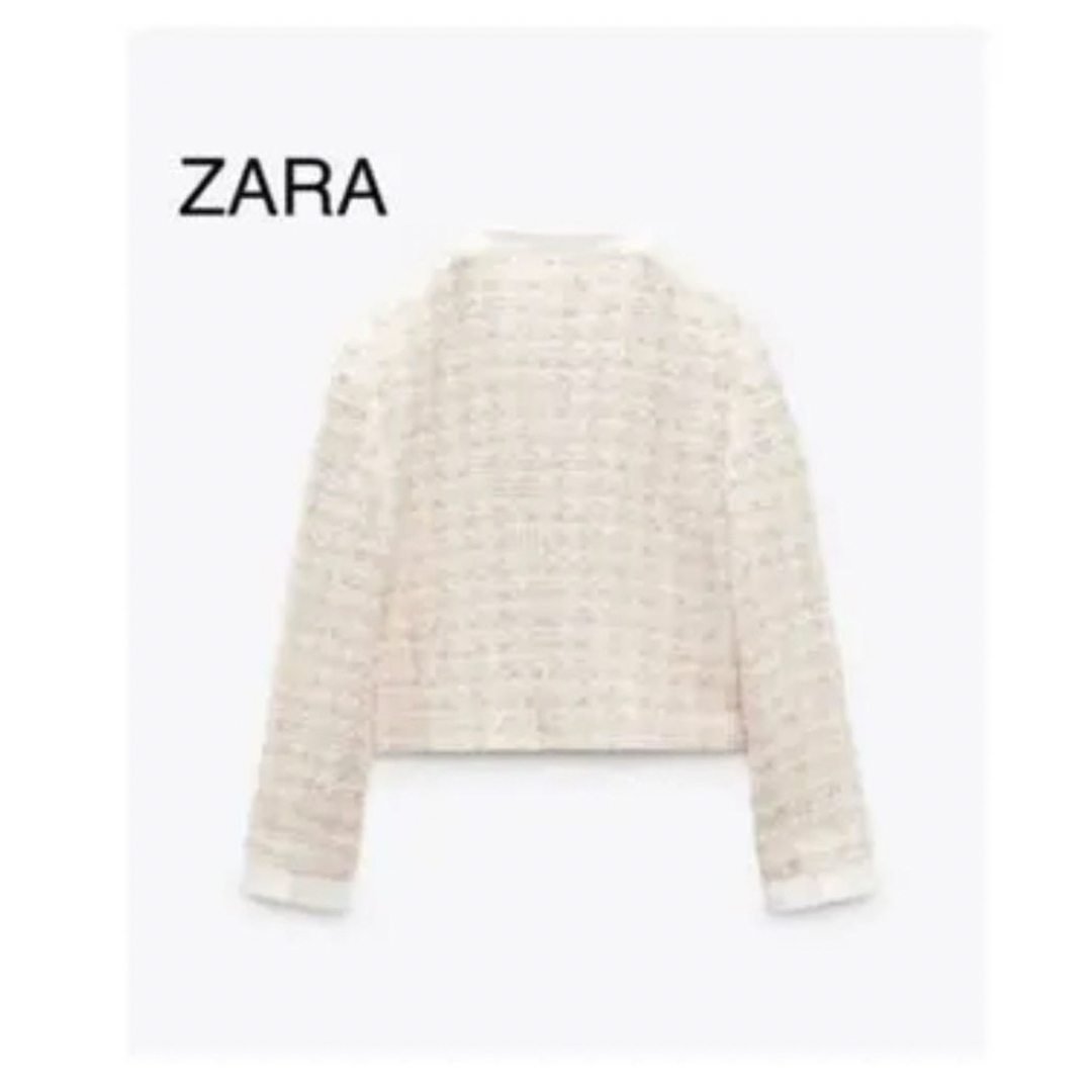 ZARA - 【新品】ZARA コントラストテクスチャーブレザー ノーカラー