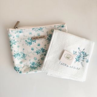 ローラアシュレイ(LAURA ASHLEY)のLaura Ashley ポーチ＆タオルハンカチ フラワー(ポーチ)