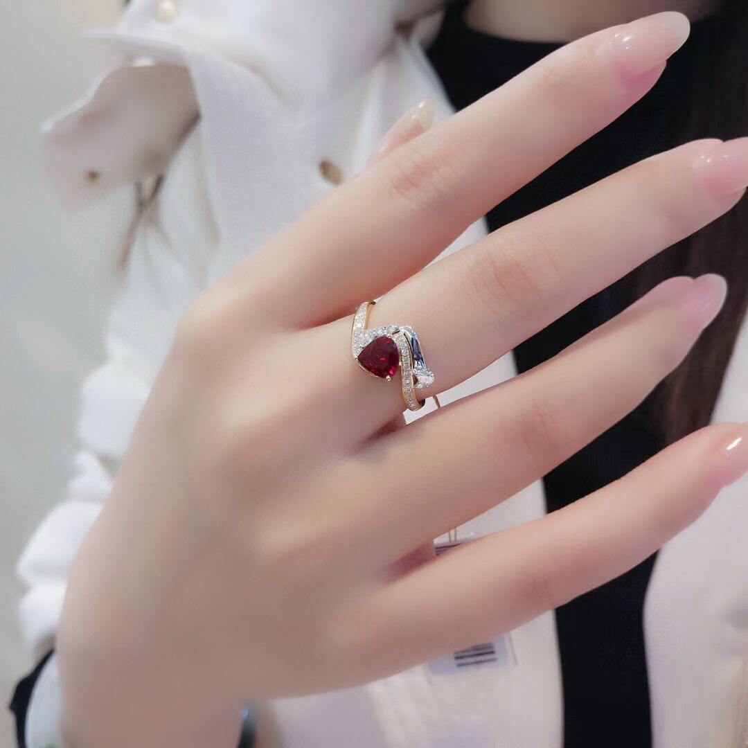 天然 ルビー ダイヤモンド リング 1.25ct k18 ¥ レディースのアクセサリー(リング(指輪))の商品写真