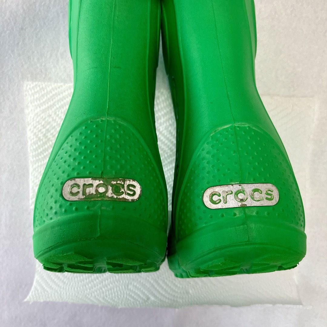 crocs(クロックス)のクロックス　キッズ　長靴　グリーン　c8 キッズ/ベビー/マタニティのキッズ靴/シューズ(15cm~)(長靴/レインシューズ)の商品写真