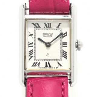 Vintage Women's Seiko Quartz Black Leather Gold Tone Wrist