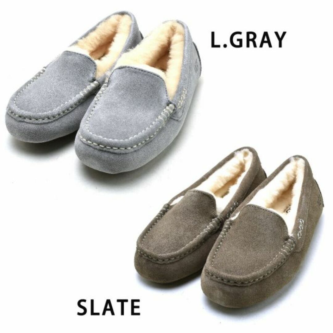 UGG(アグ)の【L.GRAY】アグ モカシン レディース アンスレー ムートン スエード スリッポン シープスキン ベージュ ブラック グレー 茶 黒 UGG ANSLEY【送料無料】 レディースの靴/シューズ(スリッポン/モカシン)の商品写真