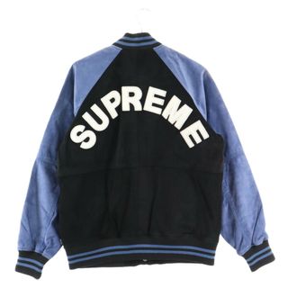 シュプリーム(Supreme)のSUPREME シュプリーム 17SS uede Varsity Jacket スエード バーシティジャケット スタジャン ブラック/パープル(スタジャン)