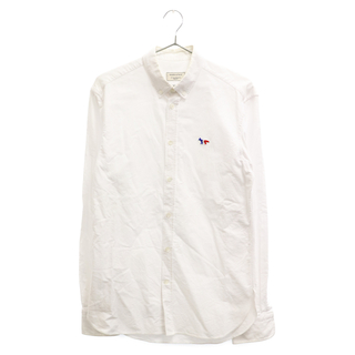 メゾンキツネ(MAISON KITSUNE')のMAISON KITSUNE メゾンキツネ 16AW ワンポイント刺繍ボタンダウンシャツ 長袖シャツ ホワイト KMH-2600-A(シャツ)