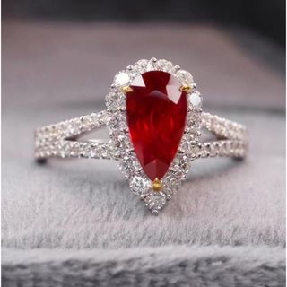 天然 ルビー ダイヤモンド リング 1.27ct k18 ¥(リング(指輪))