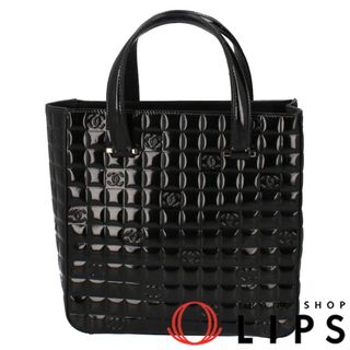 シャネル(CHANEL)のシャネル チョコバーライン ハンドバッグ  パテントレザー レディースハンドバッグ
 ブラック【中古】(ハンドバッグ)