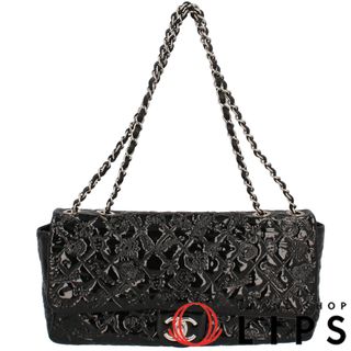 シャネル(CHANEL)のシャネル アイコンライン Wチェーン ショルダーバッグ  A49756 パテントレザー レディースショルダーバッグ
 ブラック【中古】(ショルダーバッグ)