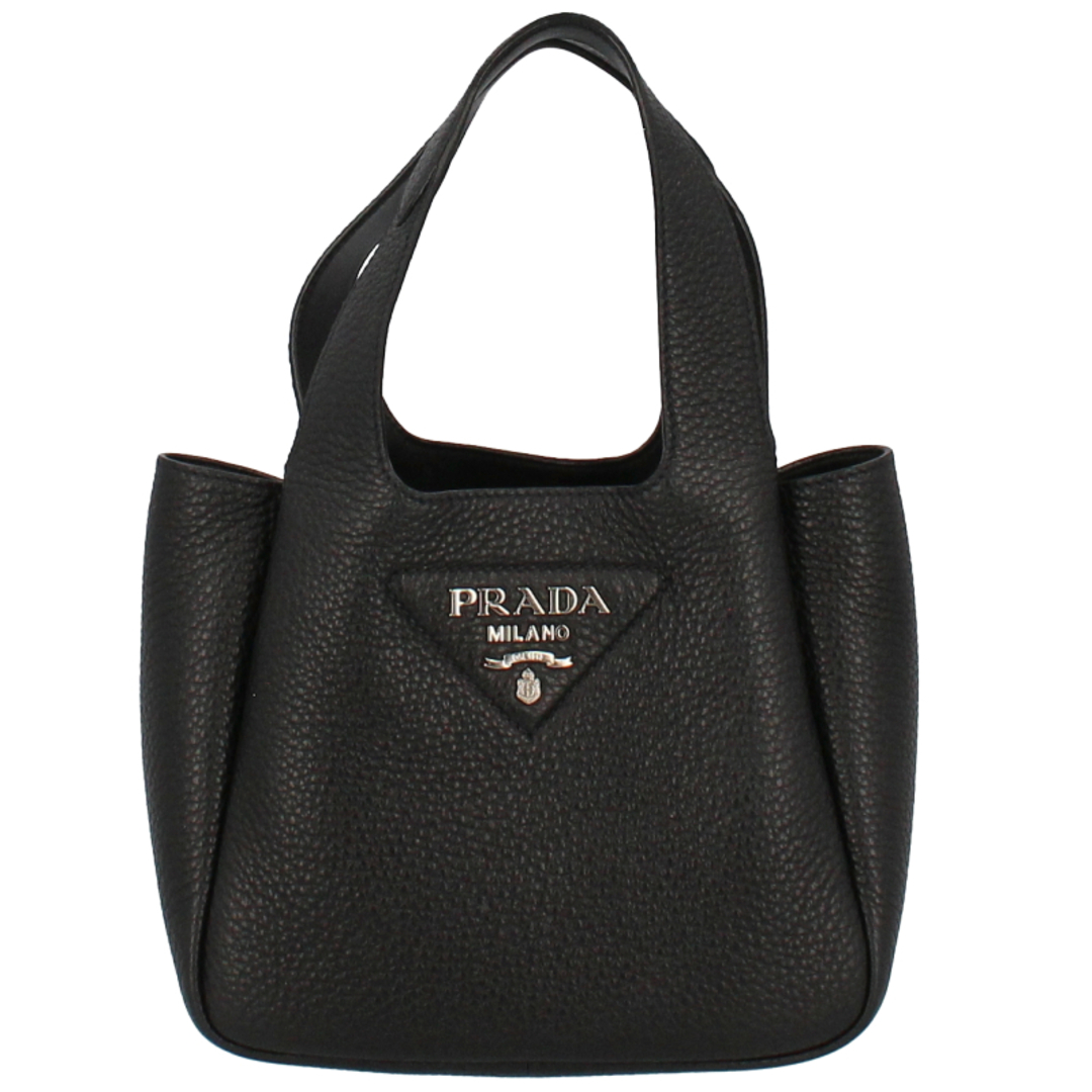 PRADA(プラダ)のプラダ レザーハンドバッグ  1BA349_2DKV_F0002_V_OOO レザー レディースハンドバッグ
 ブラック【中古】 レディースのバッグ(ハンドバッグ)の商品写真