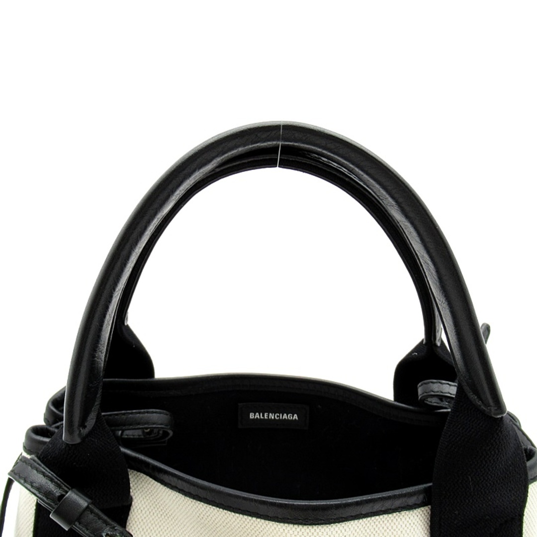 Balenciaga(バレンシアガ)のバレンシアガ ネイビーカバスXS 2WAYハンドバッグ  390346 キャンバス/レザー レディースハンドバッグ
 ベージュ/ブラック【中古】 レディースのバッグ(ハンドバッグ)の商品写真