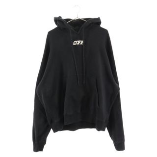 オフホワイト(OFF-WHITE)のOFF-WHITE オフホワイト ロゴプリント フーディー プルオーバーパーカー ブラック OMBB085F21FLE003(パーカー)