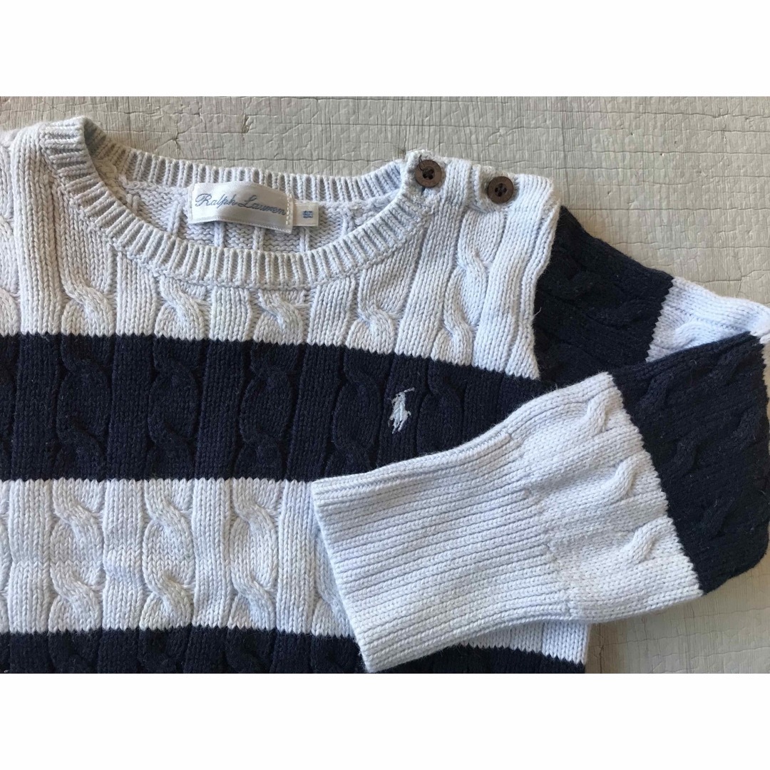 POLO RALPH LAUREN(ポロラルフローレン)のRalph Lauren ボーダーニット　2枚　80 キッズ/ベビー/マタニティのベビー服(~85cm)(ニット/セーター)の商品写真