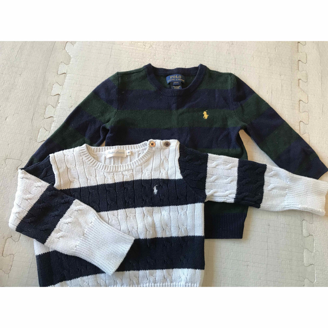 POLO RALPH LAUREN(ポロラルフローレン)のRalph Lauren ボーダーニット　2枚　80 キッズ/ベビー/マタニティのベビー服(~85cm)(ニット/セーター)の商品写真