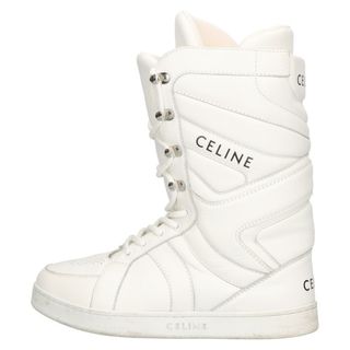 celine - CELINE セリーヌ WINTER SNOW BOOTS RM0251 チャンキースノーブーツ ホワイト 編み上げレースアップハイカットブーツ