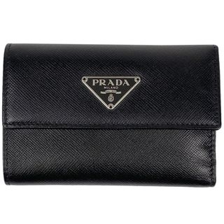 プラダ(PRADA)のプラダ ロゴプレート 三つ折り 財布 レディース 【中古】(財布)