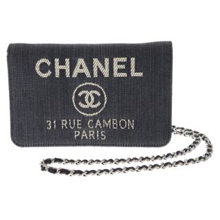 シャネル(CHANEL)のCHANEL シャネル ドーヴィル チェーンウォレット ショルダーバッグ デニムキャンバス インディゴブルー(ショルダーバッグ)