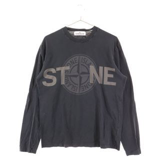 ストーンアイランド(STONE ISLAND)のSTONE ISLAND ストーンアイランド フロントロゴプリント クルーネック 長袖Tシャツ ネイビー 571520284(Tシャツ/カットソー(七分/長袖))