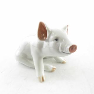 ロイヤルコペンハーゲン(ROYAL COPENHAGEN)の美品 ROYAL COPENHAGEN ロイヤルコペンハーゲン HAPPY PIG ハッピーピッグ 2005年 フィギュリン 豚 置物 陶器人形 陶磁器 北欧 オブジェ SU5429A2 (置物)