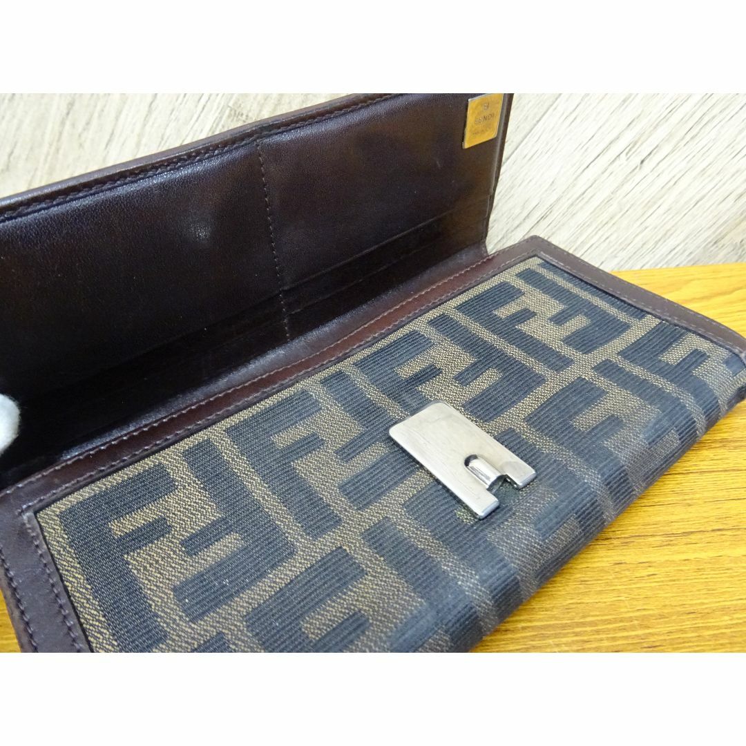 FENDI(フェンディ)のK静022/ FENDI ズッカ キャンバス レザー 財布 メンズのファッション小物(長財布)の商品写真