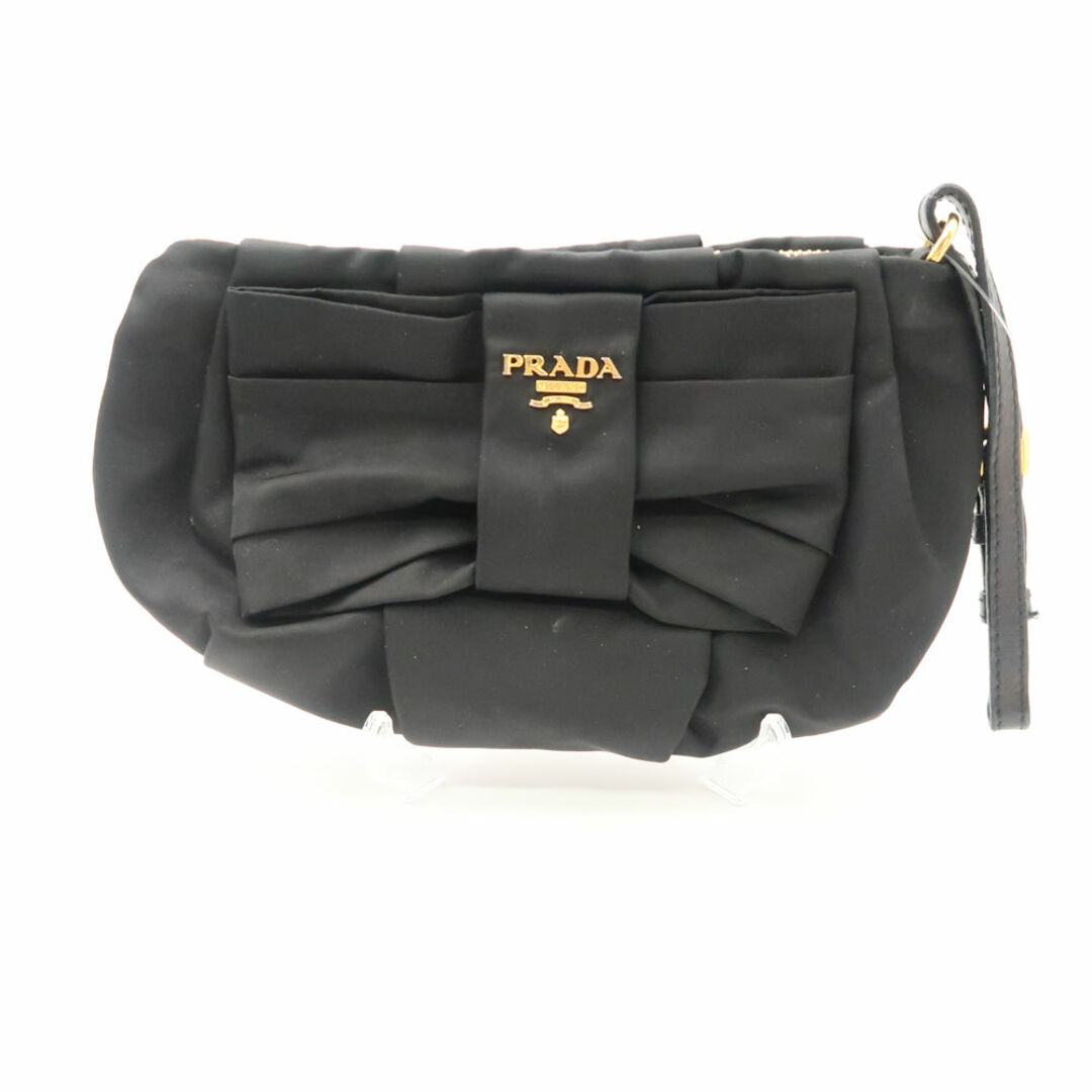 PRADA(プラダ)のPRADA プラダ ストラップ付 リボンポーチ ミニバッグ クラッチ レディース AY5069C  レディースのファッション小物(ポーチ)の商品写真