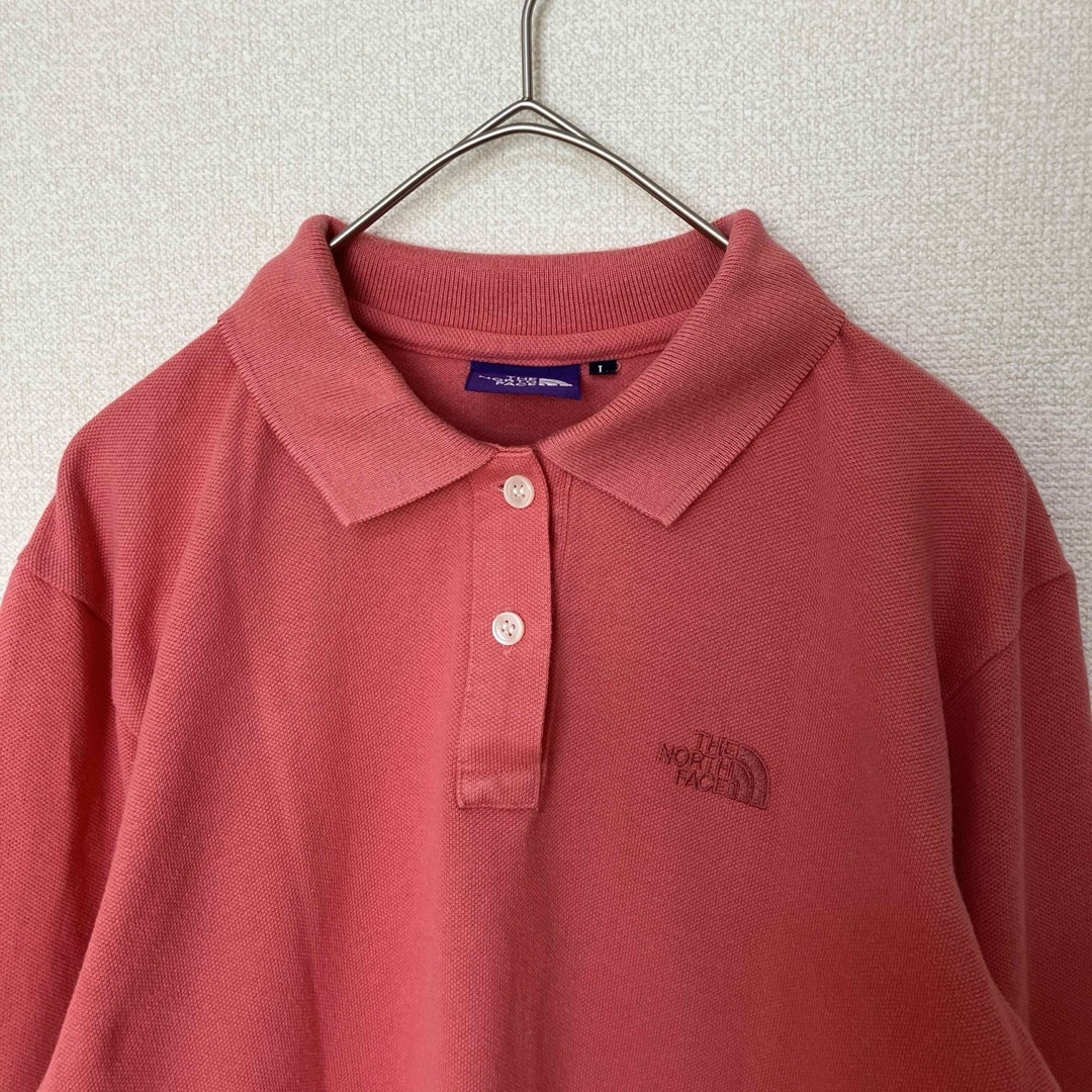 THE NORTH FACE(ザノースフェイス)のTHE NORTH FACE ノースフェイス　長袖ポロシャツ　ピンク　Lサイズ レディースのトップス(ポロシャツ)の商品写真