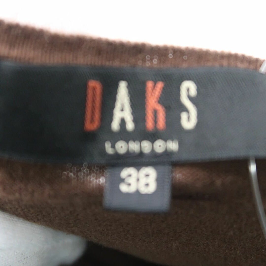 DAKS(ダックス)の美品 DAKS ダックス 半袖ニット 38 綿 コットン 茶 トップス フラワー刺繍 レディース AU2392A44  レディースのトップス(その他)の商品写真