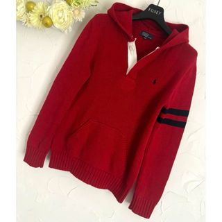 ポロラルフローレン(POLO RALPH LAUREN)の値下げ　18,370円　ラルフローレン　希少　ニット　パーカー　赤(ニット)