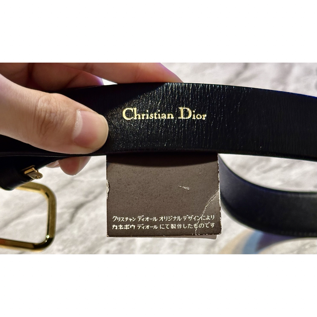 Christian Dior(クリスチャンディオール)のクリスチャンディオール 60s CDロゴ ゴールド×ブラック ベルト カネボウ メンズのファッション小物(ベルト)の商品写真