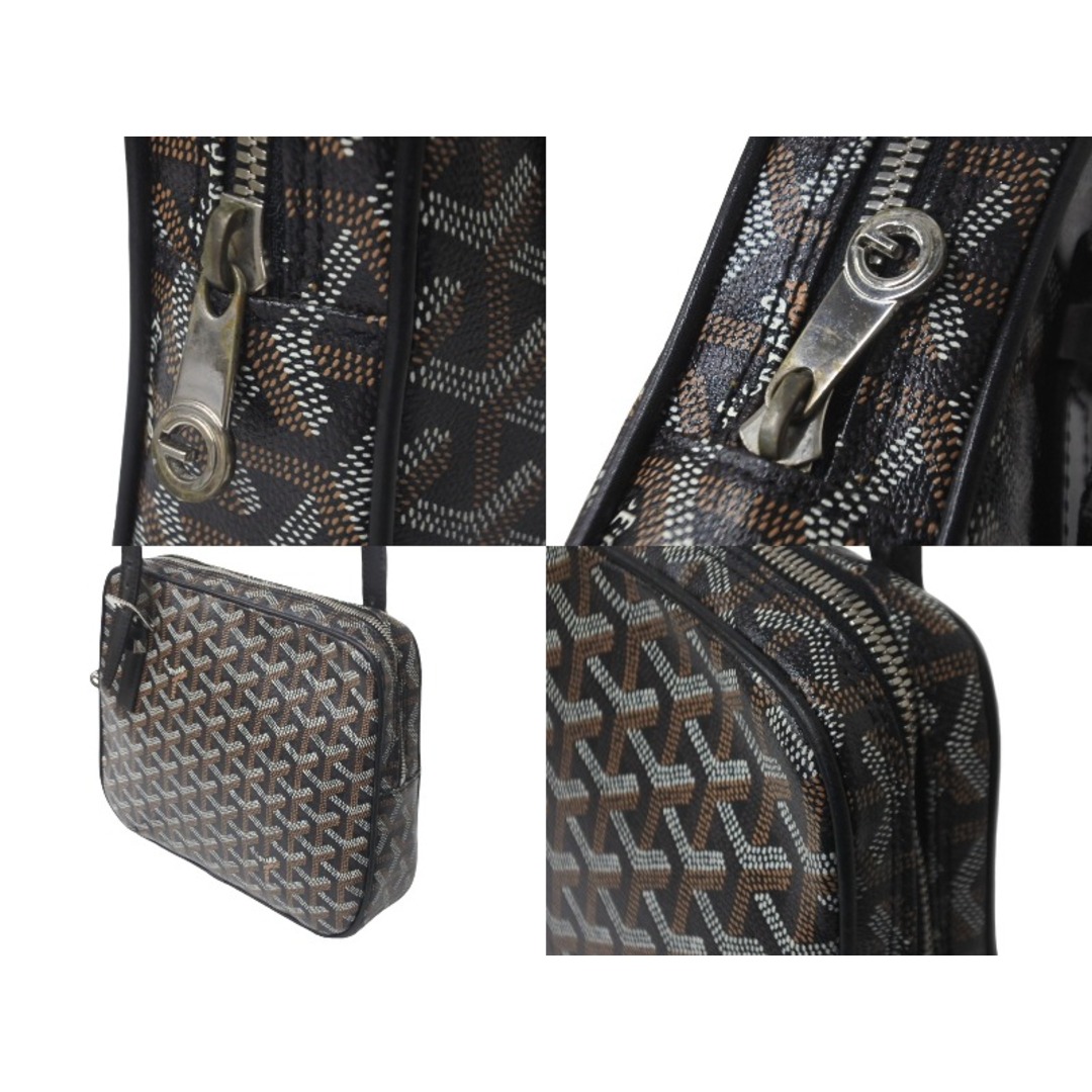 GOYARD(ゴヤール)のGOYARD ゴヤール ヨナGM ショルダーバッグ ブラック レザー コーティングキャンバス 良品 中古 60072 レディースのバッグ(ハンドバッグ)の商品写真