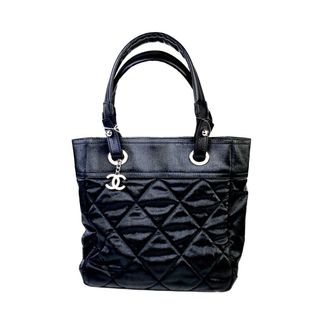 シャネル(CHANEL)のCHANEL シャネル マトラッセ パリビアリッツ キャンバス トートバッグ ブラック B-0147(トートバッグ)