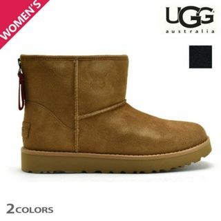 アグ(UGG)の【CHESTNUT】アグ クラシックミニロゴジップ ブーツ レディース ムートンブーツ シープスキン ブラウン ブラック UGG CLASSIC MINI LOGO ZIP【送料無料】(ブーツ)