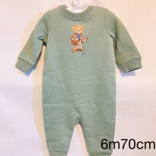 ラルフローレン(Ralph Lauren)の6m70cm 長袖　ロンパース　裏起毛　ラルフローレン  ベア(ロンパース)