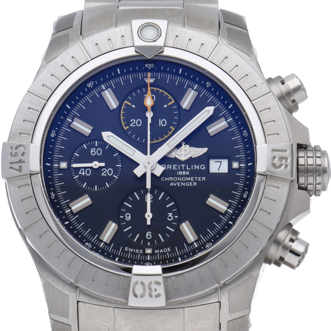 BREITLING(ブライトリング)のブライトリング アベンジャー クロノグラフ 45 オートマチック Avenger Chronograph A13317/A13317101B1A1 箱 保証書 SS メンズ時計 ブラック 美品 【中古】 メンズの時計(その他)の商品写真