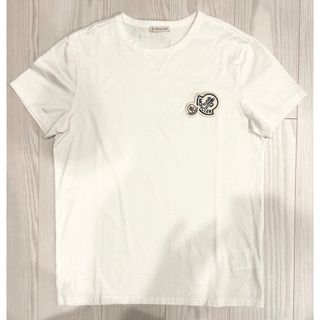 モンクレール(MONCLER)の【美品】モンクレール　ダブルワッペン　Tシャツ　ホワイト　Mサイズ(Tシャツ/カットソー(半袖/袖なし))