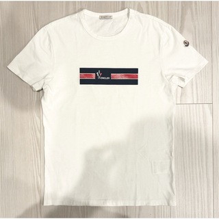 モンクレール(MONCLER)の【美品】モンクレール　Tシャツ　ホワイト　Sサイズ(Tシャツ/カットソー(半袖/袖なし))