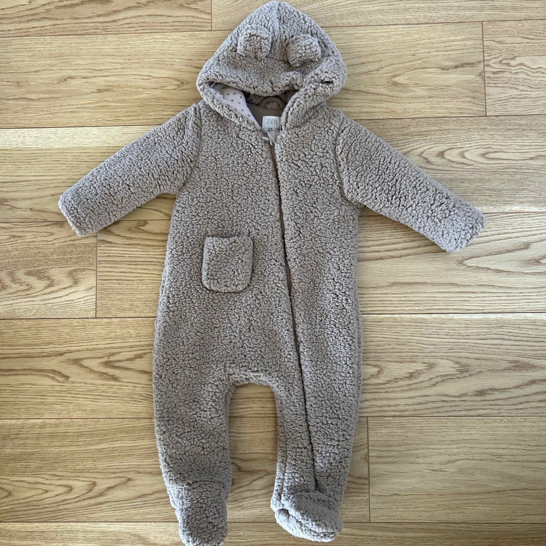 ZARA KIDS(ザラキッズ)のZARAbaby クマ耳　フリース　カバーオール キッズ/ベビー/マタニティのベビー服(~85cm)(カバーオール)の商品写真