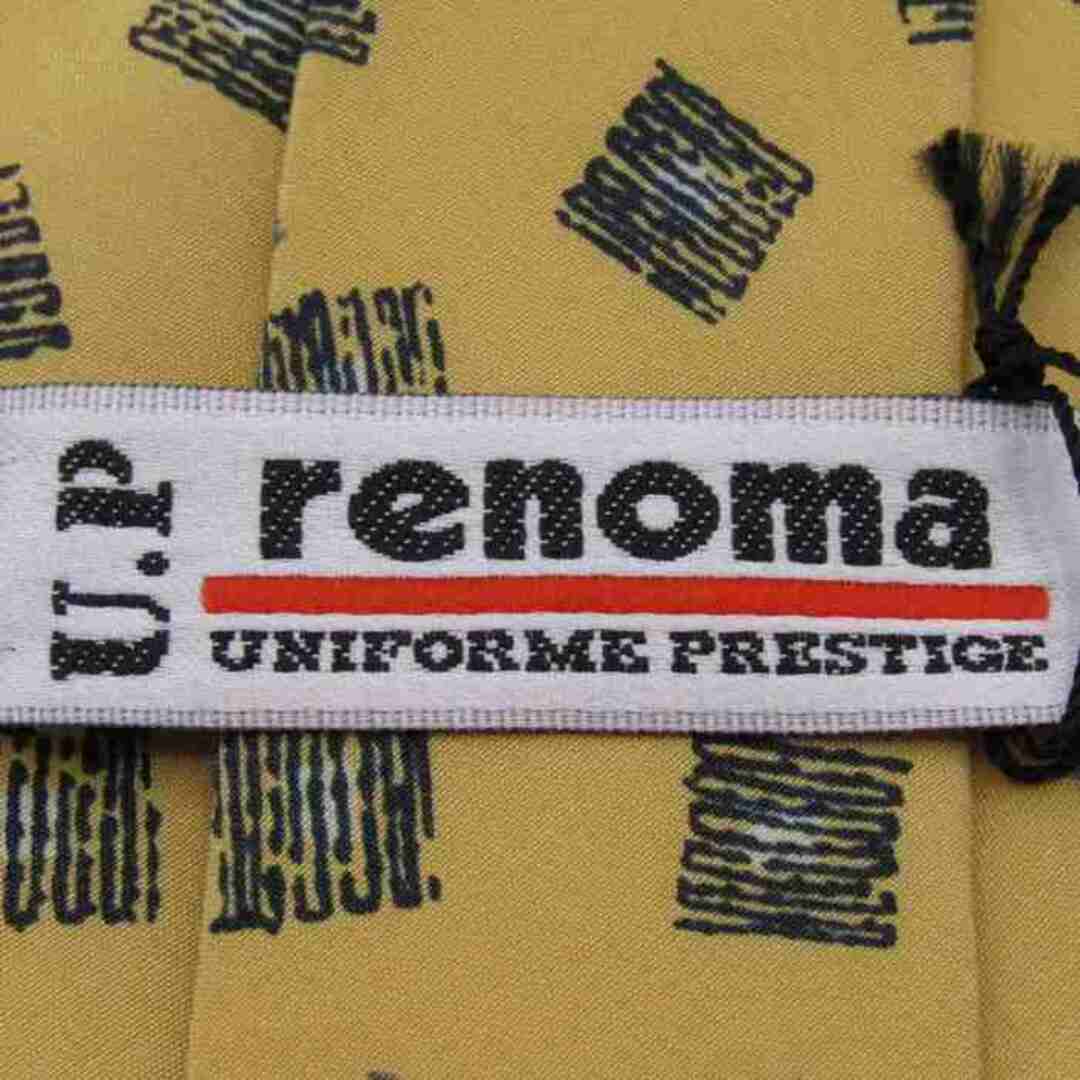 RENOMA(レノマ)のレノマ ブランドネクタイ パネル柄 シルク 日本製 未使用タグ付 メンズ イエロー renoma メンズのファッション小物(ネクタイ)の商品写真