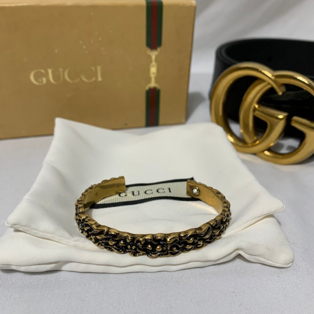 Gucci(グッチ)のGUCCI【グッチ】ライオンの立髪 ゴールド バングル メンズのアクセサリー(バングル/リストバンド)の商品写真