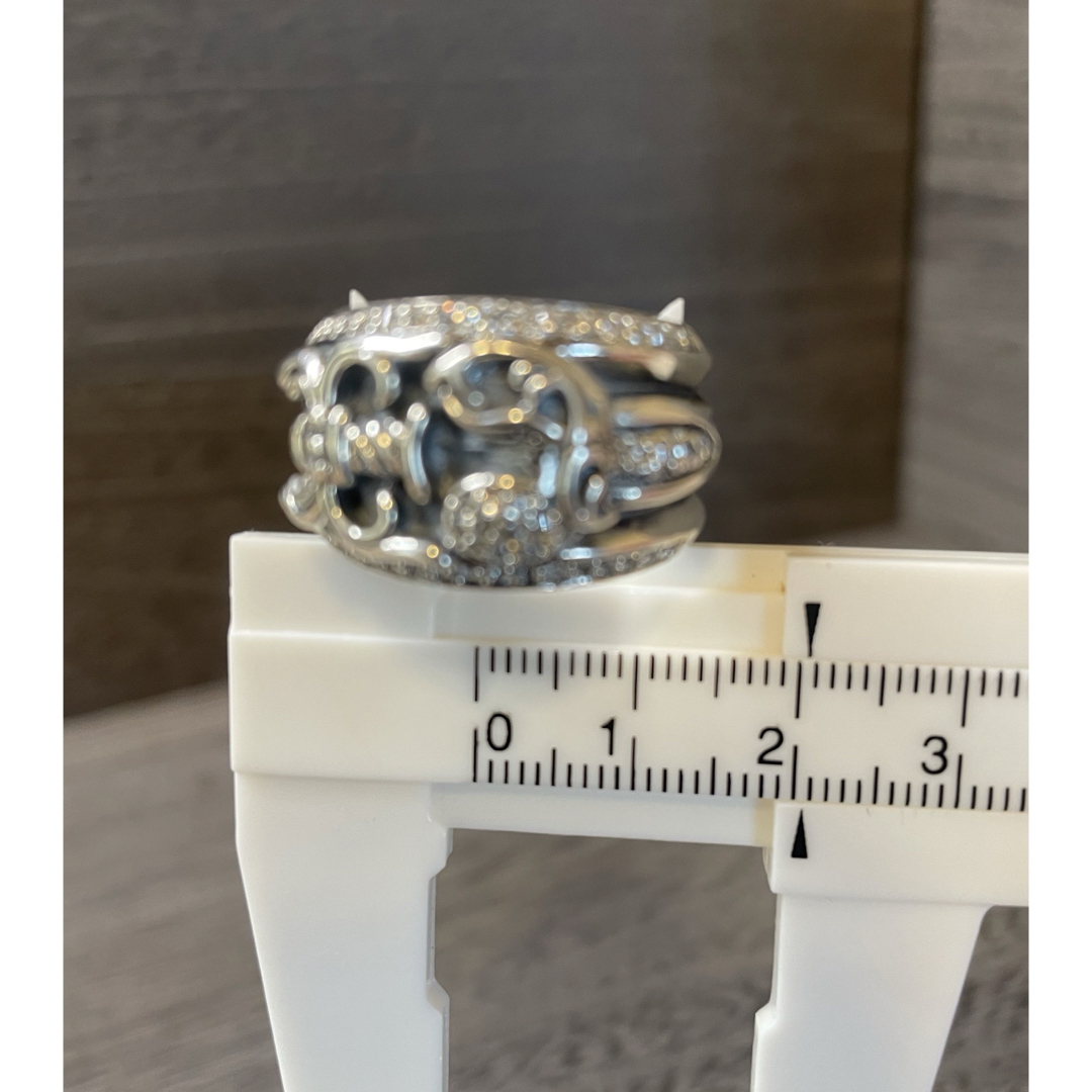 クロムハーツ好きに　シルバー925 ダガーハートリング　パヴェダイヤ メンズのアクセサリー(リング(指輪))の商品写真