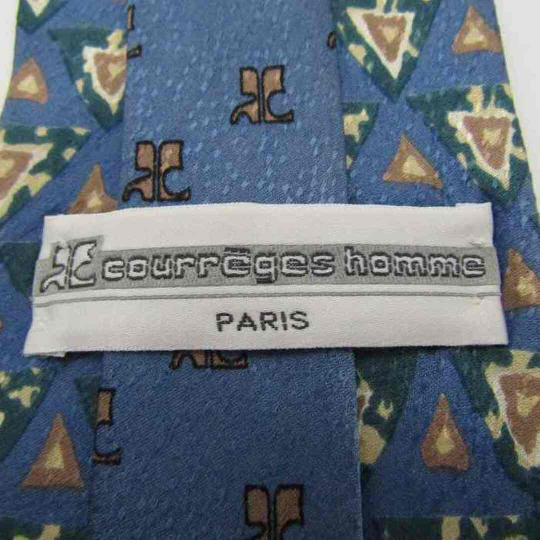 Courreges(クレージュ)のクレージュ ブランドネクタイ パネル柄 シルク イタリア製 メンズ ブルー courreges メンズのファッション小物(ネクタイ)の商品写真