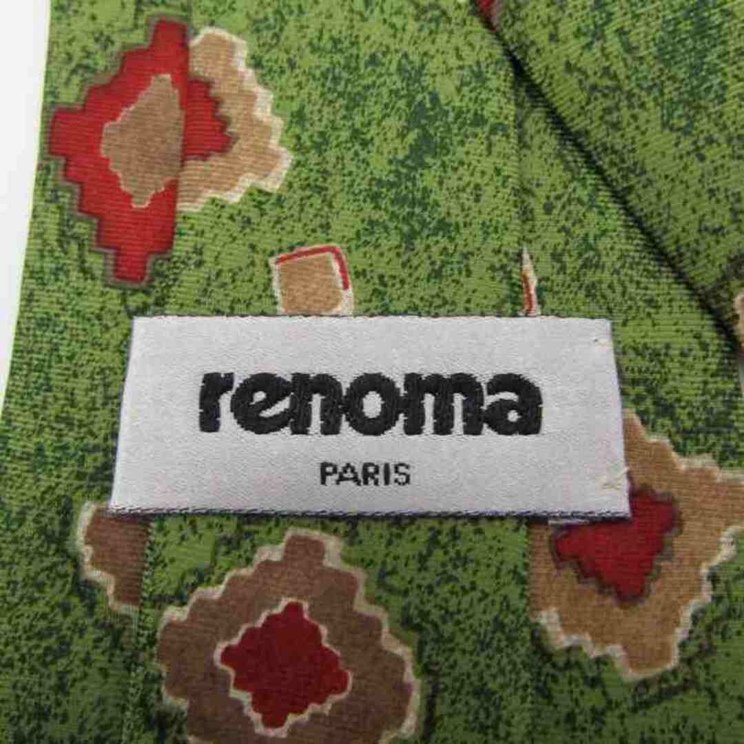 RENOMA(レノマ)のレノマ ブランドネクタイ パネル柄 シルク イタリア製 メンズ グリーン renoma メンズのファッション小物(ネクタイ)の商品写真