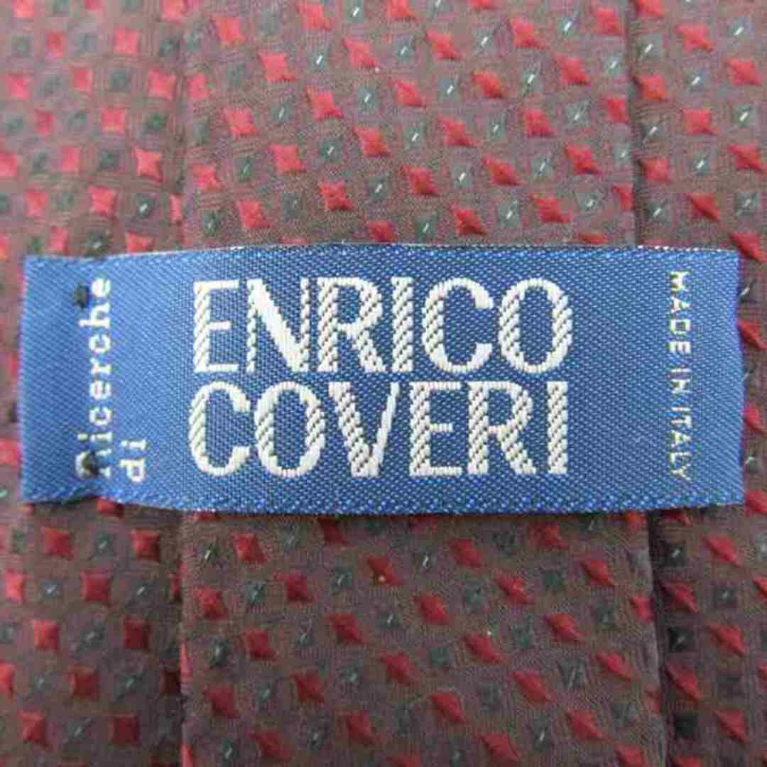 ENRICO COVERI(エンリココベリ)のエンリコ・コベリ ブランドネクタイ スクエア柄 ドット グラデ イタリア製 メンズ ブラウン Enrico Coveri メンズのファッション小物(ネクタイ)の商品写真