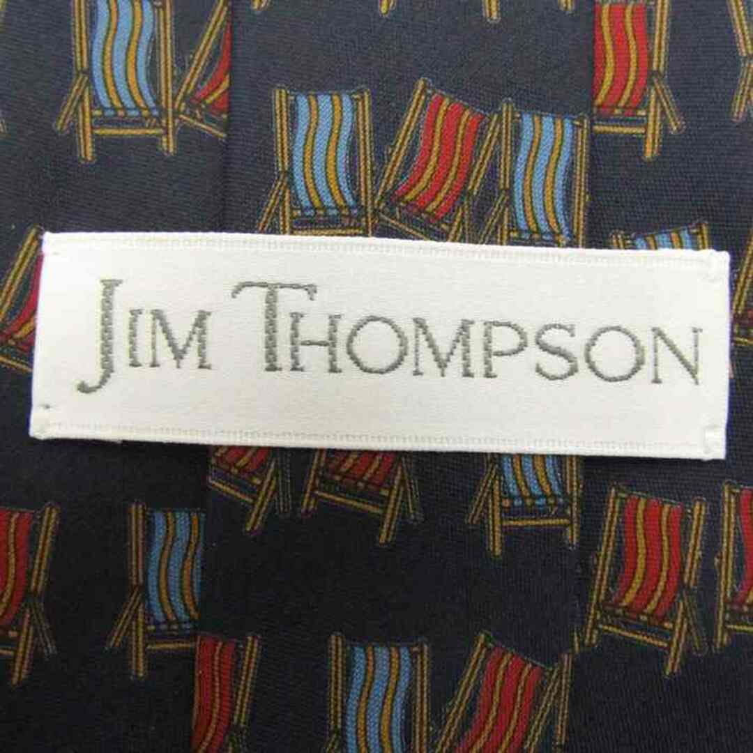 Jim Thompson(ジムトンプソン)のジムトンプソン ブランドネクタイ パネル柄 椅子 チェア シルク タイ製 メンズ ネイビー JIM THOMPSON メンズのファッション小物(ネクタイ)の商品写真