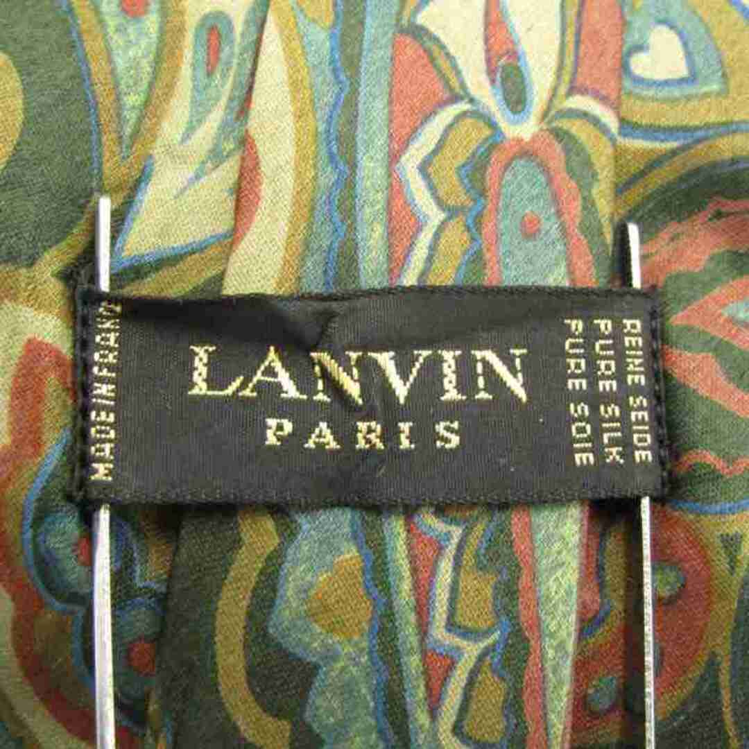 LANVIN(ランバン)のランバン ブランドネクタイ 総柄 ペイズリー シルク フランス製 メンズ カーキ LANVIN メンズのファッション小物(ネクタイ)の商品写真