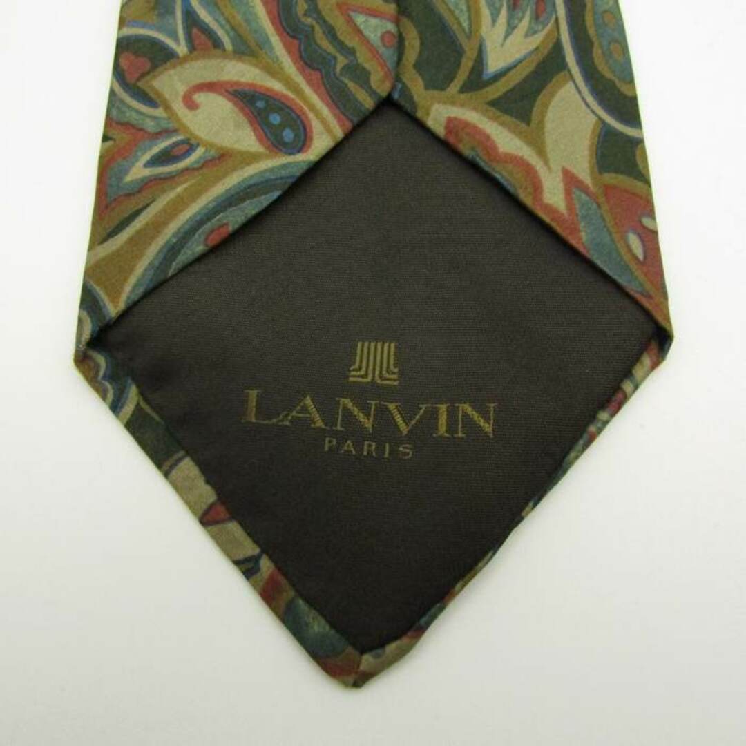 LANVIN(ランバン)のランバン ブランドネクタイ 総柄 ペイズリー シルク フランス製 メンズ カーキ LANVIN メンズのファッション小物(ネクタイ)の商品写真