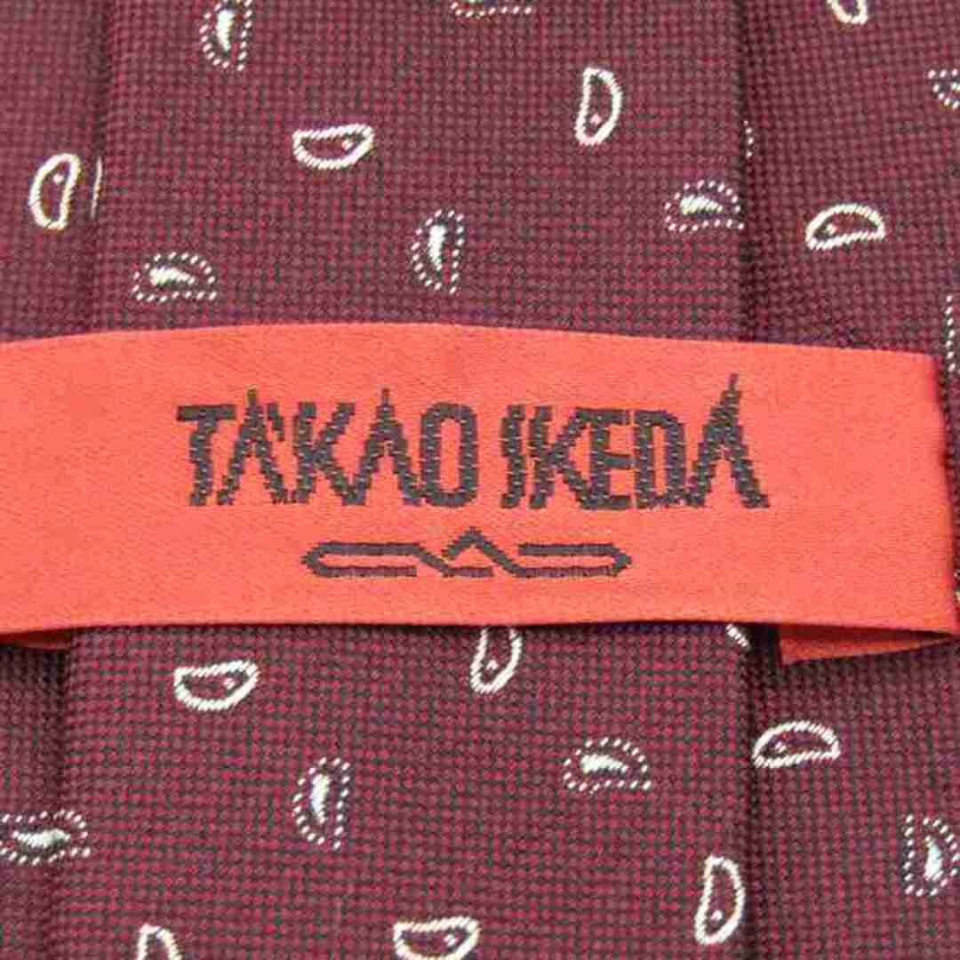 タカオイケダ ブランドネクタイ ペイズリー 小紋柄 シルク メンズ ブラウン TAKAO IKEDA メンズのファッション小物(ネクタイ)の商品写真